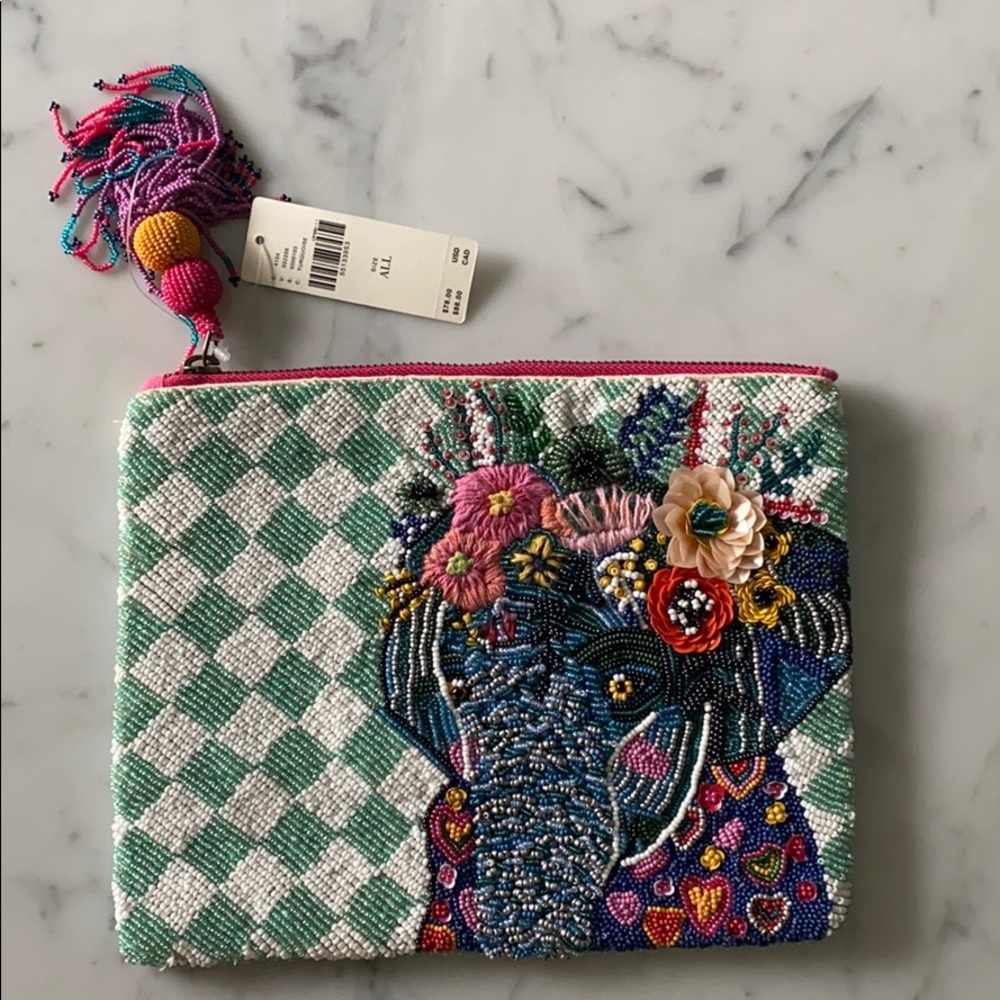 Anthopologie Elephant Beaded Clutch